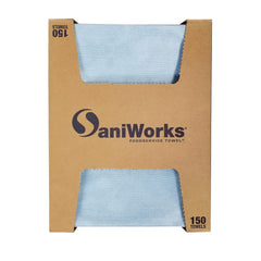 HOSPECO 13 in. x 21 in. 1-Ply Deluxe Foodservice Wiper - Blue (150/Carton)