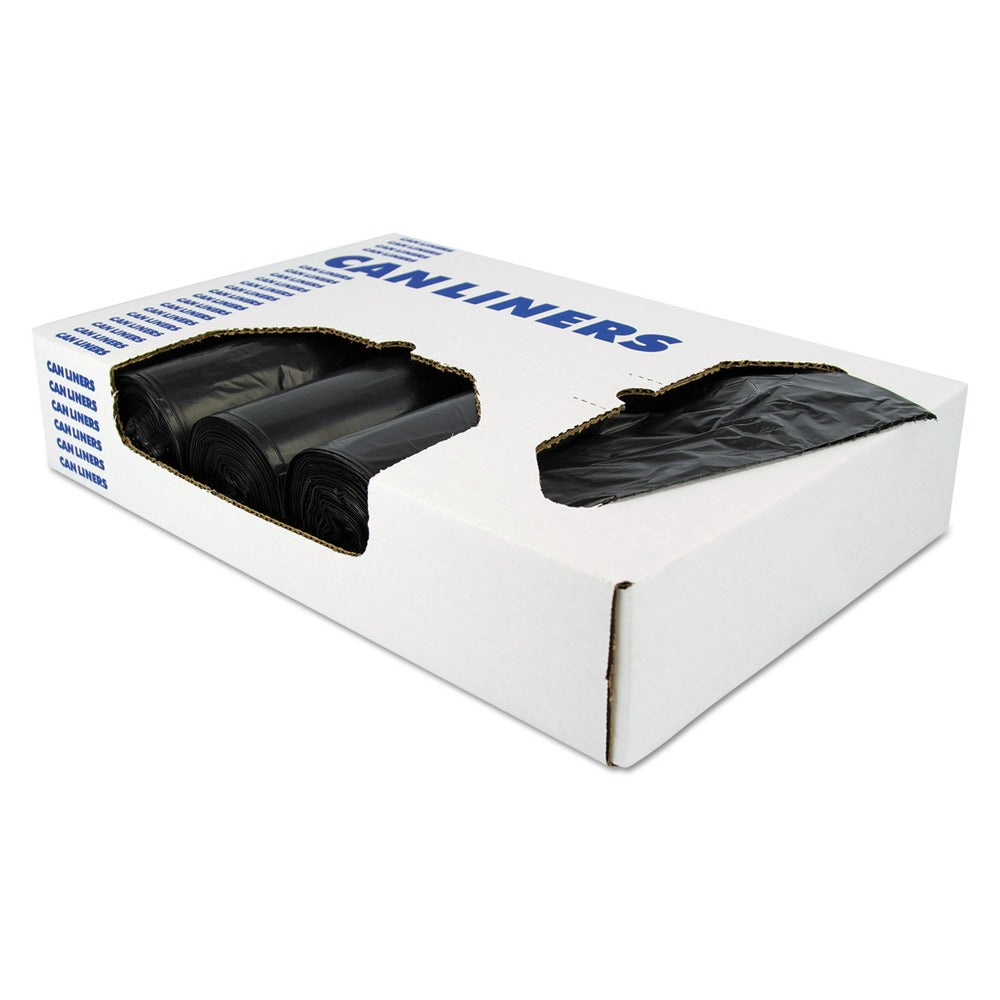 Heritage 38 in. x 58 in. 1.7 mil 60 gal. Flat Pack X-Liner Reprocessed Liners - Black (100/Carton)