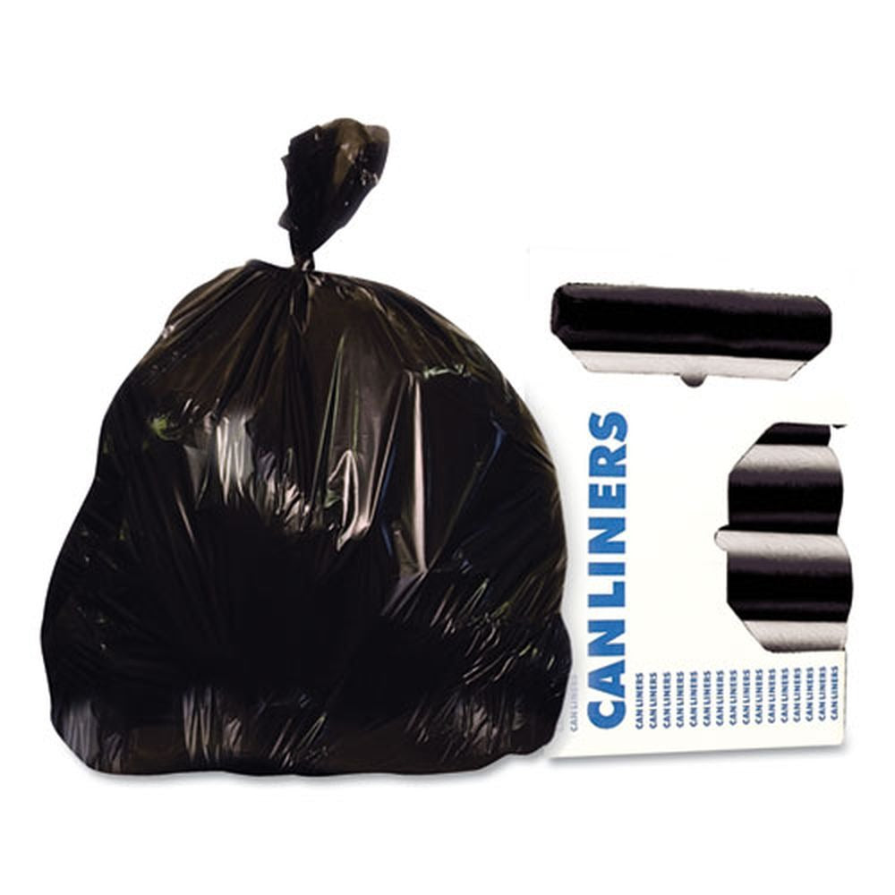 Heritage 40 in. x 46 in. 45 Gallon 1.5 mil Reprocessed Resin Can Liners - Black (100/Carton)