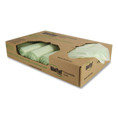 Heritage BioTuf 45 Gallon 40 in. x 46 in. Compostable Can Liners - Green (100-Piece/Carton)