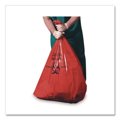 Heritage 40 in. x 48 in. 16 mic 40-45 Gallon High-Density Waste Can Liners - Red (250/Carton)