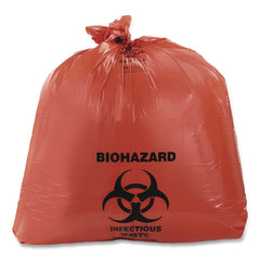 Heritage 40 in. x 48 in. 16 mic 40-45 Gallon High-Density Waste Can Liners - Red (250/Carton)