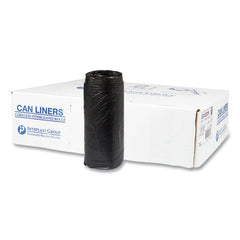 Inteplast Group S243308K 24 in. x 33 in. 8 mic 16 Gallon High-Density Commercial Can Liners - Black (1000/Carton)