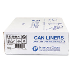 Inteplast Group S334016N 33 in. x 40 in. 16 mic 33 Gallon High-Density Commercial Can Liners - Clear (250/Carton)