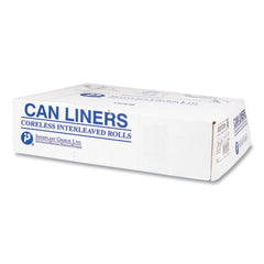 Inteplast Group S334017N 33 in. x 40 in. 17 mic 33 Gallon High-Density Commercial Can Liners - Clear (250/Carton)