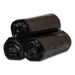 Inteplast Group S386017K 60 gal. 17 microns 38 in. x 60 in. High-Density Interleaved Commercial Can Liners - Black (25 Bags/Roll, 8 Rolls/Carton)