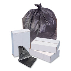 Inteplast Group S386017K 60 gal. 17 microns 38 in. x 60 in. High-Density Interleaved Commercial Can Liners - Black (25 Bags/Roll, 8 Rolls/Carton)
