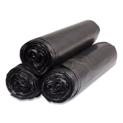 Inteplast Group 45 gal. 16 microns 40 in. x 48 in. High-Density Interleaved Commercial Can Liners - Black (25 Bags/Roll, 10 Rolls/Carton)
