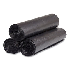 Inteplast Group S434816K 60 gal. 16 microns 43 in. x 48 in. High-Density Interleaved Commercial Can Liners - Black (25 Bags/Roll, 8 Rolls/Carton)