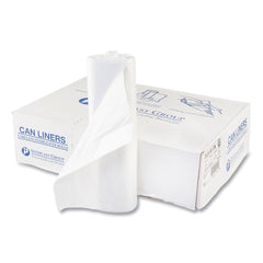 Inteplast Group S434817N 60 gal. 17 microns 43 in. x 48 in. High-Density Interleaved Commercial Can Liners - Clear (25 Bags/Roll, 8 Rolls/Carton)