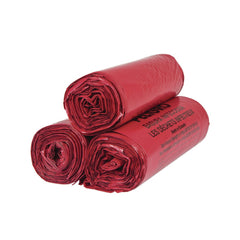 Inteplast Group 33 gal. 1.3 mil 33 in. x 39 in. Institutional Low-Density Can Liners - Red (25 Bags/Roll, 6 Rolls/Carton)