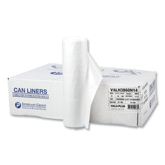 Inteplast Group VALH3860N14 High-Density 60 Gallon 38 in. x 58 in. Commercial Can Liners - Clear (200/Carton)