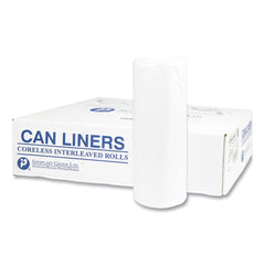 Inteplast Group VALH3860N22 High-Density 60 Gallon 38 in. x 58 in. Commercial Can Liners - Clear (150/Carton)