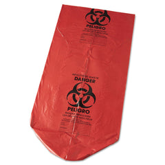 Inteplast Group Low-Density 45 Gallon 40 in. x 46 in. Commercial Can Liners - Red (100/Carton)