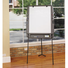 Iceberg 35 in. x 30 in. Ingenuity Portable Flipchart Easel with Dry Erase Surface - White Surface/Charcoal Gray Frame
