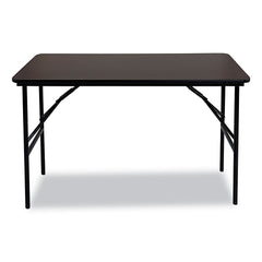 Iceberg 48 in. x 24 in. x 29 in. OfficeWorks Classic Wood-Laminate Rectangular Folding Table with Straight Legs - Walnut