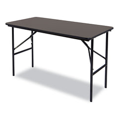 Iceberg 48 in. x 24 in. x 29 in. OfficeWorks Classic Wood-Laminate Rectangular Folding Table with Straight Legs - Walnut