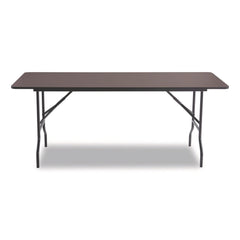 Iceberg 72 in. x 30 in. x 29 in. OfficeWorks Classic Wood-Laminate Rectangular Folding Table with Curved Legs - Walnut