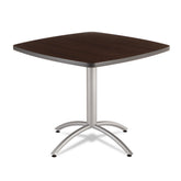 Iceberg 36 in. x 36 in. x 30 in. CafeWorks Square Cafe-Height Table - Walnut/Silver