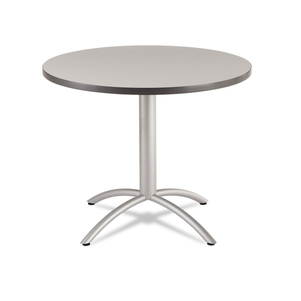 Iceberg 36 in. x 30 in. CafeWorks Round Cafe-Height Table - Gray/Silver