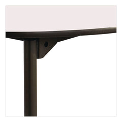 Iceberg 60 in. x 29.5 in. Maxx Legroom Round Wood Folding Table - Gray/Charcoal