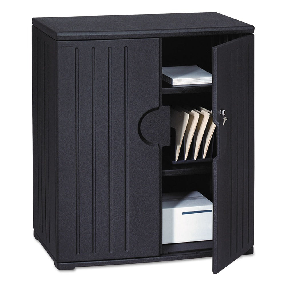 Iceberg 36 in. x 22 in. x 46 in. Rough n Ready 2-Shelf Storage Cabinet - Black