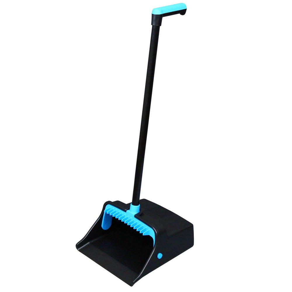 Impact 12.32 in. Wide 31.84 in. Aluminum Handle Plastic LobbyMaster Dust Pan - Blue/Black (6/Carton)