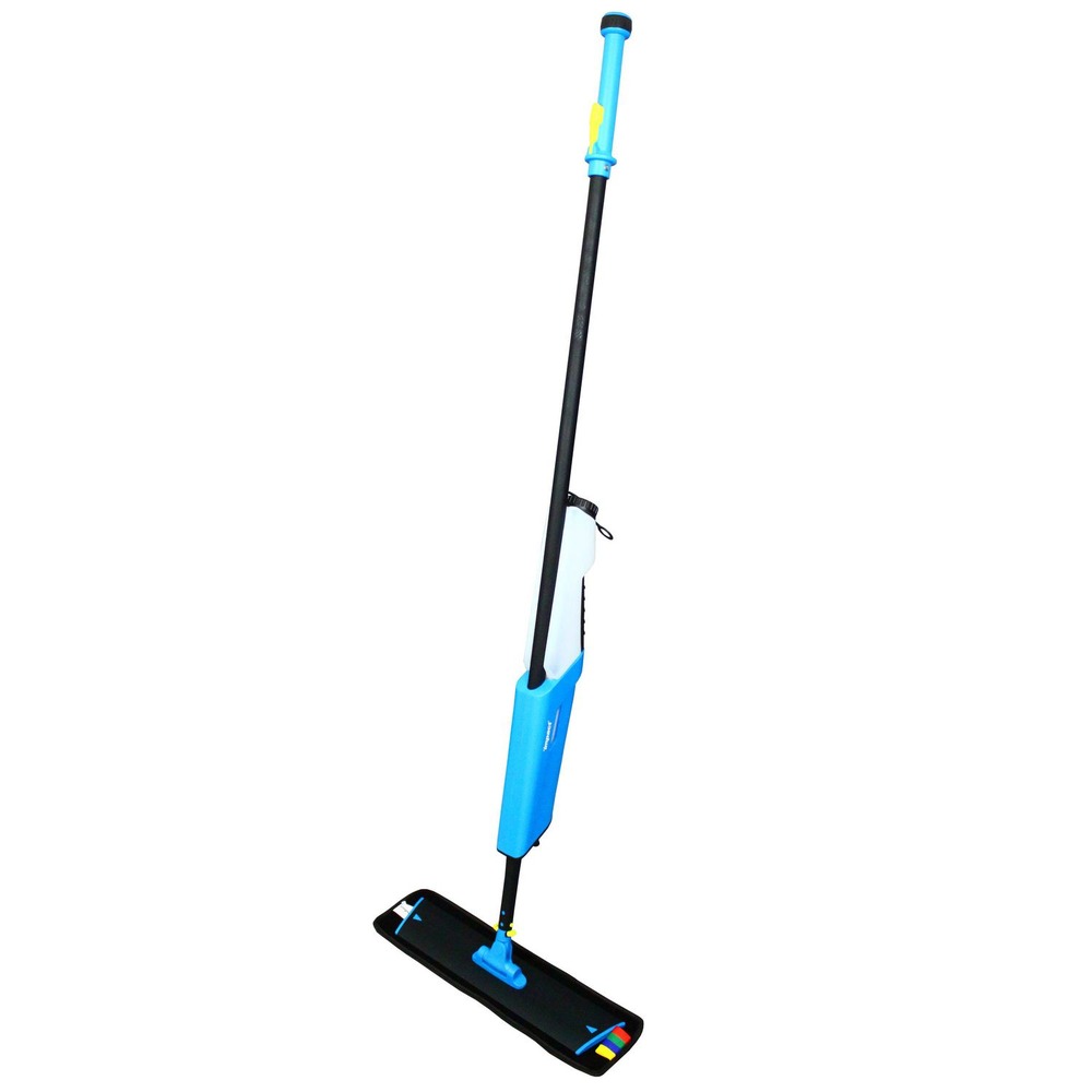 Impact Mopster 2.0 16.25 in. x 3.25 in. Blue Microfiber Head 57 in. Black Aluminum Handle Microfiber Bucketless Mop