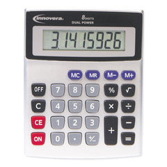 Innovera Dual Power 8-Digit LCD Desktop Calculator