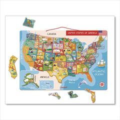 Janod Ages 7 to 12 United States Map Cardboard Puzzle