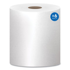 Scott 01005 8 in. x 1000 ft. 1.5 in. Core 1-Ply Essential High Capacity Hard Roll Towels - White (6 Rolls/Carton)