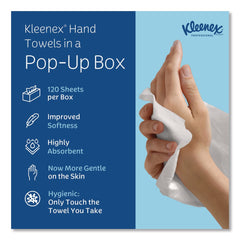 Kleenex 9 in. x 10.5 in. 1-Ply POP-UP Box Cloth Hand Towels - Unscented, White (2160/Carton)