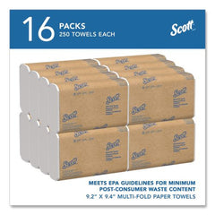 Scott 01804 9.2 in. x 9.4 in. 1-Ply Essential Multi-Fold Towels - White (4000/Carton)