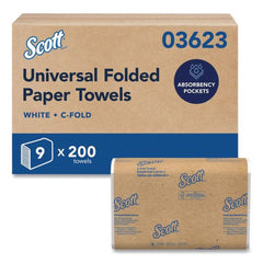 Scott 10.13 in. x 13.15 in. 1-Ply Essential C-Fold Towels - White (9 Packs/Carton)