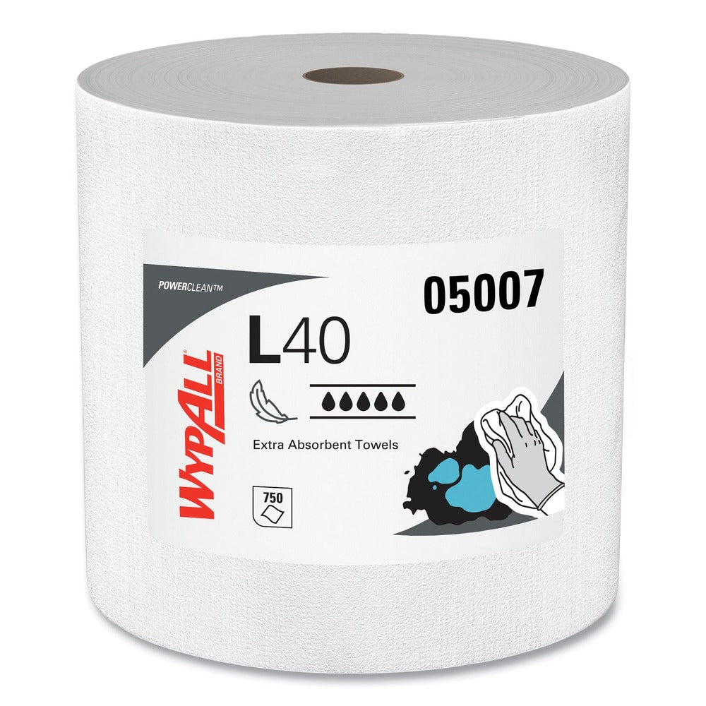WypAll 750/Roll L40 Wipers Jumbo Roll - White