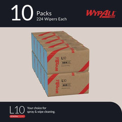 WypAll L10 9.1 in. x 10.25 in. Windshield Towels - Light Blue (224/Pack, 10 Packs/Carton)