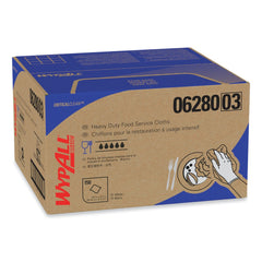 WypAll X80 12 in. x 23.4 in. Kimfresh Antimicrobial Hydroknit Foodservice Towel - Unscented, White/Blue Stripe (150/Carton)