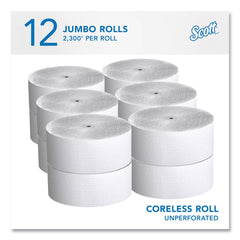 Scott Essential 3.75 in. x 2300 ft. Septic Safe Coreless JRT - White (12 Rolls/Carton)