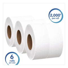 Scott 07827 Essential 3.55 in. x 2000 ft. 2-Ply Septic Safe JRT Extra Long Bathroom Tissue - White (6 Rolls/Carton)