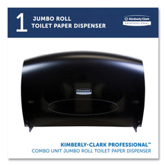 Kimberly-Clark Professional 20.4 in. x 5.8 in. x 13.1 in. Cored JRT Jumbo Combo Tissue Dispenser - Smoke/Gray