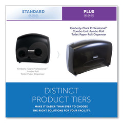 Kimberly-Clark Professional 20.4 in. x 5.8 in. x 13.1 in. Cored JRT Jumbo Combo Tissue Dispenser - Smoke/Gray