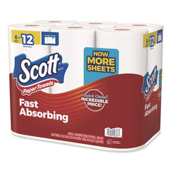 Scott 56668 Choose-A-Sheet 1-Ply Kitchen Double Roll Paper Towels - White (4/Carton)