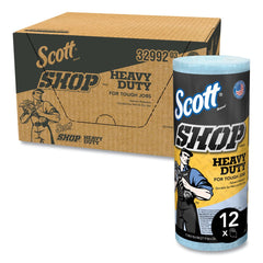 Scott 10.4 in. x 11 in. 1-Ply Heavy-Duty Pro Shop Towels - Blue (12/Carton)