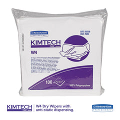 Kimtech W4 12 in. x 12 in. Flat Double Bag Critical Task Wipers - Unscented, White (100/Bag, 5 Bags/Carton)