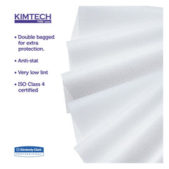 Kimtech W4 12 in. x 12 in. Flat Double Bag Critical Task Wipers - Unscented, White (100/Bag, 5 Bags/Carton)