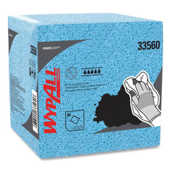 WypAll 12.5 in. x 12 in. 1/4 Fold Grease and Ink Cloths Power Clean Oil - Blue (66/Box, 8 Boxes/Carton)