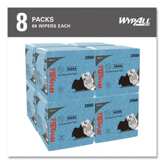WypAll 12.5 in. x 12 in. 1/4 Fold Grease and Ink Cloths Power Clean Oil - Blue (66/Box, 8 Boxes/Carton)