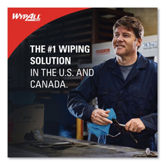 WypAll 12.5 in. x 12 in. 1/4 Fold Grease and Ink Cloths Power Clean Oil - Blue (66/Box, 8 Boxes/Carton)