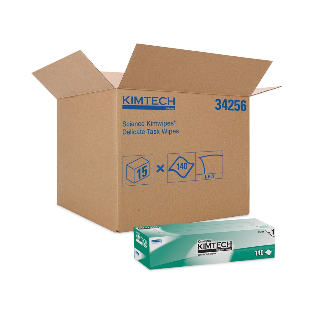 Kimtech Kimwipes 14.7 in. x 16.6 in. Delicate Task Wipers - Unscented, White (2100/Carton)