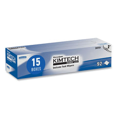 Kimtech Kimwipes 14.7 in. x 16.6 in. 2-Ply Delicate Task Wipers - Unscented, White (1350/Carton)